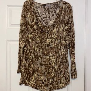 Long sleeve mixed browns top